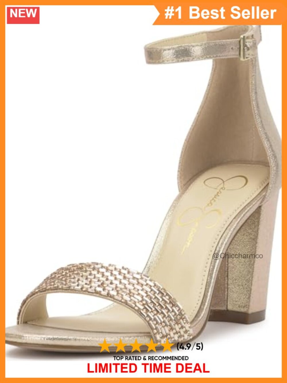 Sahino Block Heel Sandals Polyester Upper Ankle Strap